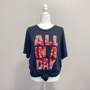 All In A Day Graphic Tee Navy Oversized Size L